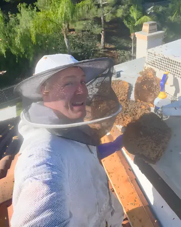 Eli with comb from a chimney job in Rowland Heights, CA