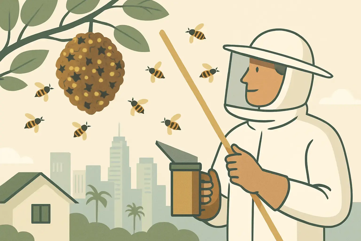 Safe and Humane Bee Swarm Removal in Los Angeles