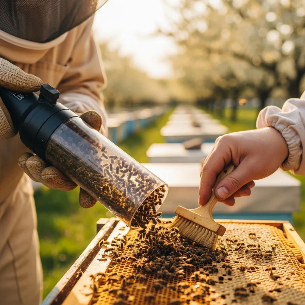Technician performing a non-lethal extraction using protective gear and careful handling