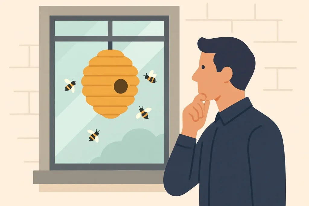 Bee Hive in a Window Wall? What to Do Next